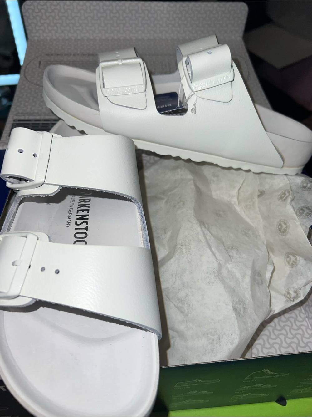 Birkenstock White Two-Band Arizona Sandals
